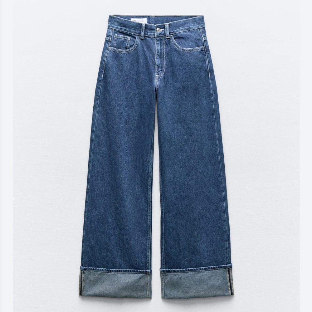 Zara high waisted cuff jeans NWT